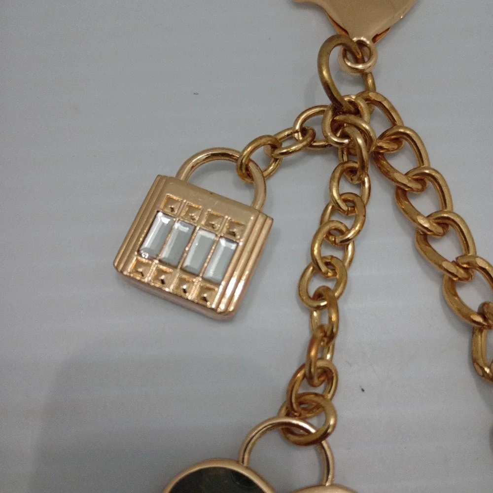 MIAK Collection Gold Tone Logo Charm Keychain‎ Bag Accessory